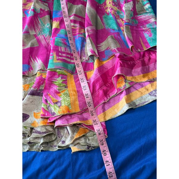 Earthbound reversible wrap asymmetrical midi skirt womens bohemain fairy cottage - Picture 7 of 8